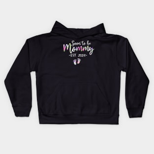 Soon To Be Mommy Mom Est 2024 Expect Baby Kids Hoodie